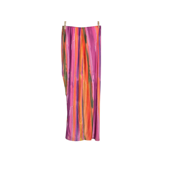 Show Me Your Mumu Dazy Sunrise Stripe Skirt Size XS Mesh Pink Orange NEW - Picture 4 of 6